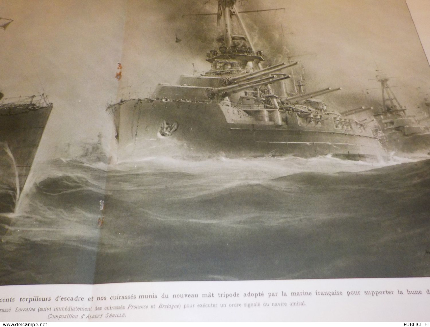 PHOTO TCUIRASSE ET CROISSEUR MANOEUVRE MEDITERRANEE 1923 - Bateaux