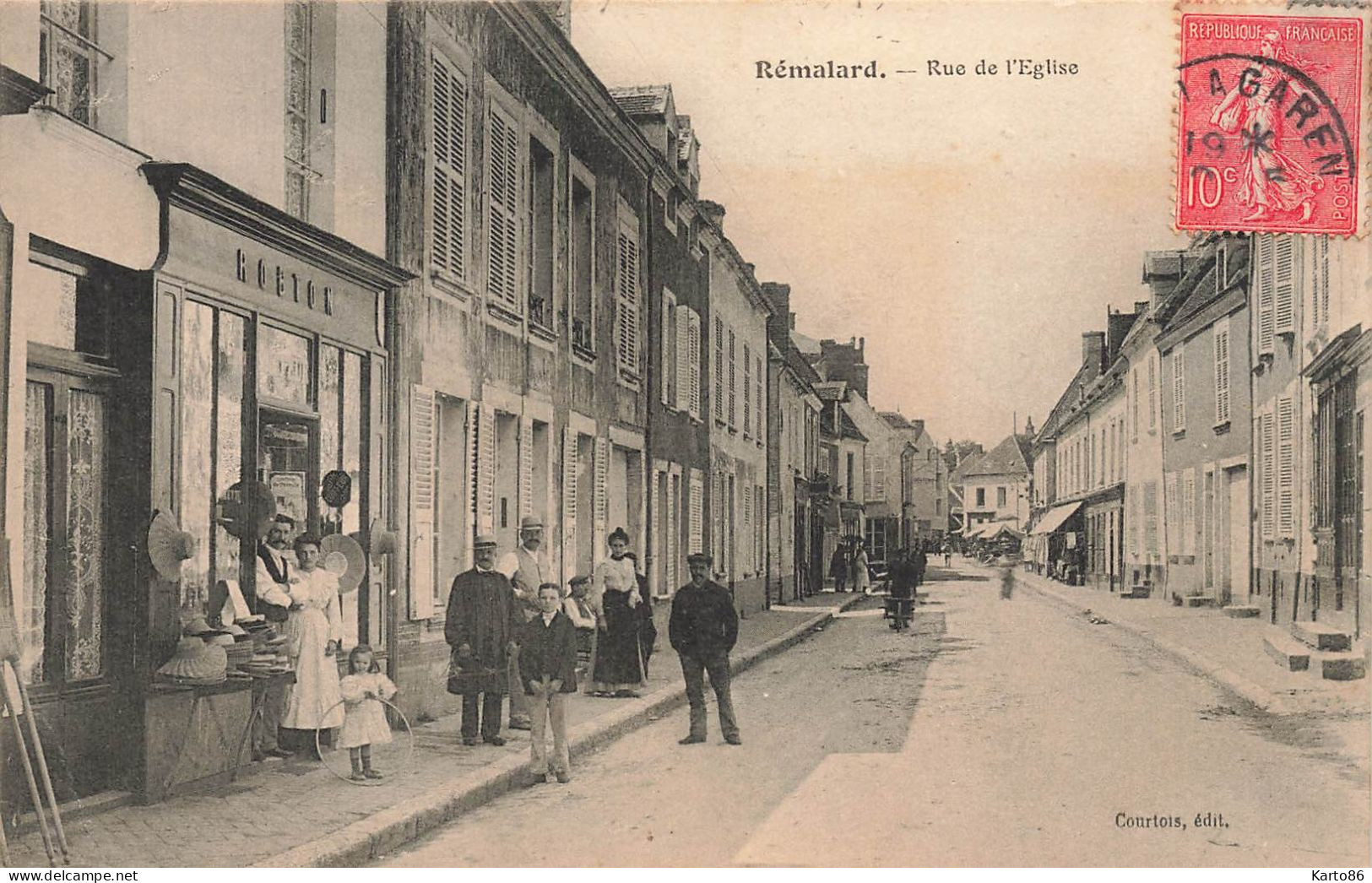 Rémalard * Rue De L'église * Chapellerie ROBTON Chapeaux * Commerce Magasin Enfants Villageois - Remalard