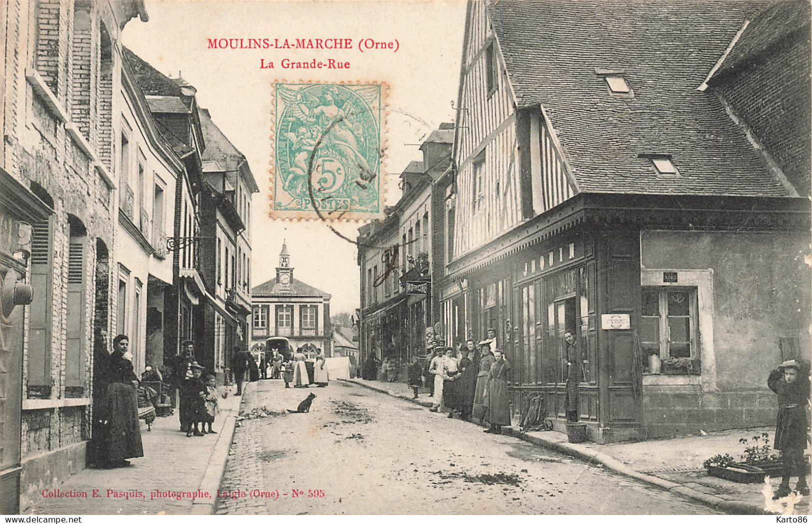Moulins La Marche * 1905 * La Grande Rue * Commerces Magasins * Enfants Villageois - Moulins La Marche