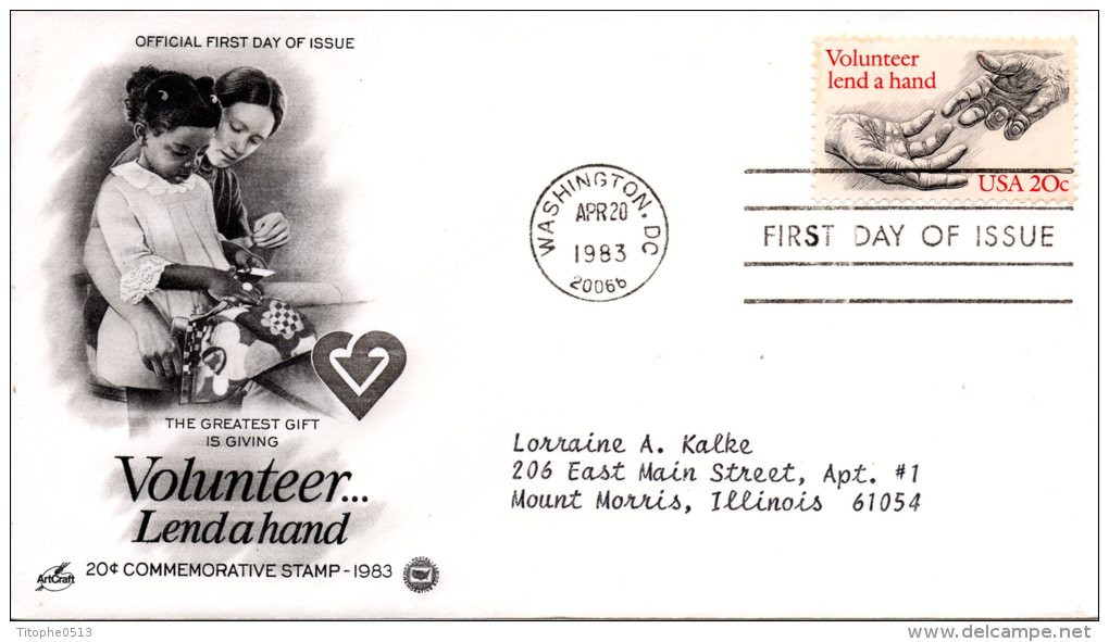 USA. N°1473 Sur Enveloppe 1er Jour (FDC) De 1983. Volontarisme. - 1981-1990