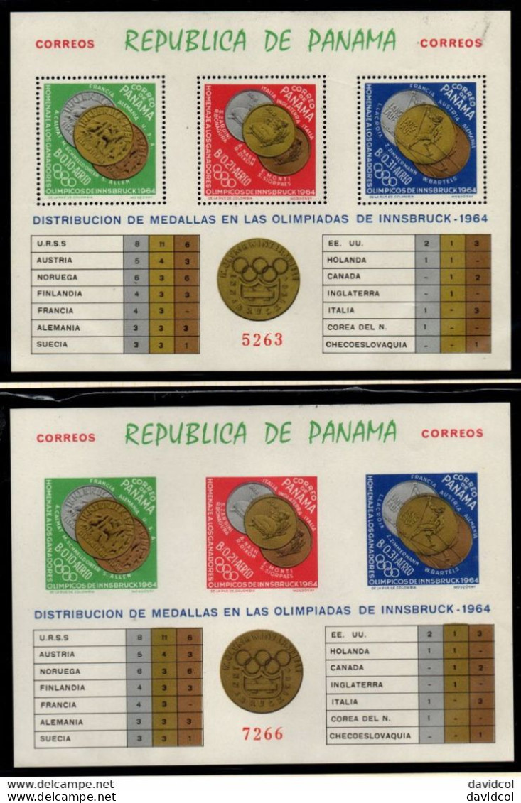 2847 - PANAMA - 1964 - SC#: 456Jk - MNH - WINTER OLYMPIC INNSBRUCK - Inverno1964: Innsbruck