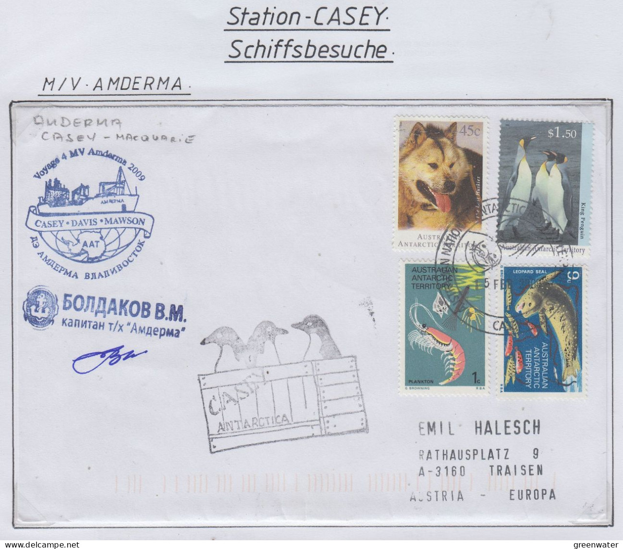 AAT  Ship Visit MV Amderma Ca Casey 15 FEB 2000 (CS162) - Lettres & Documents