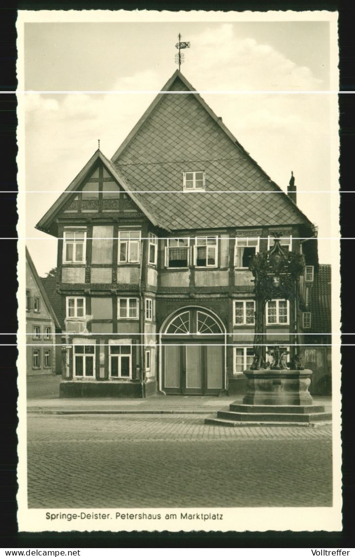 Orig. Foto AK 50er Jahre Springe Deister, Petershaus Am Marktplatz - Springe