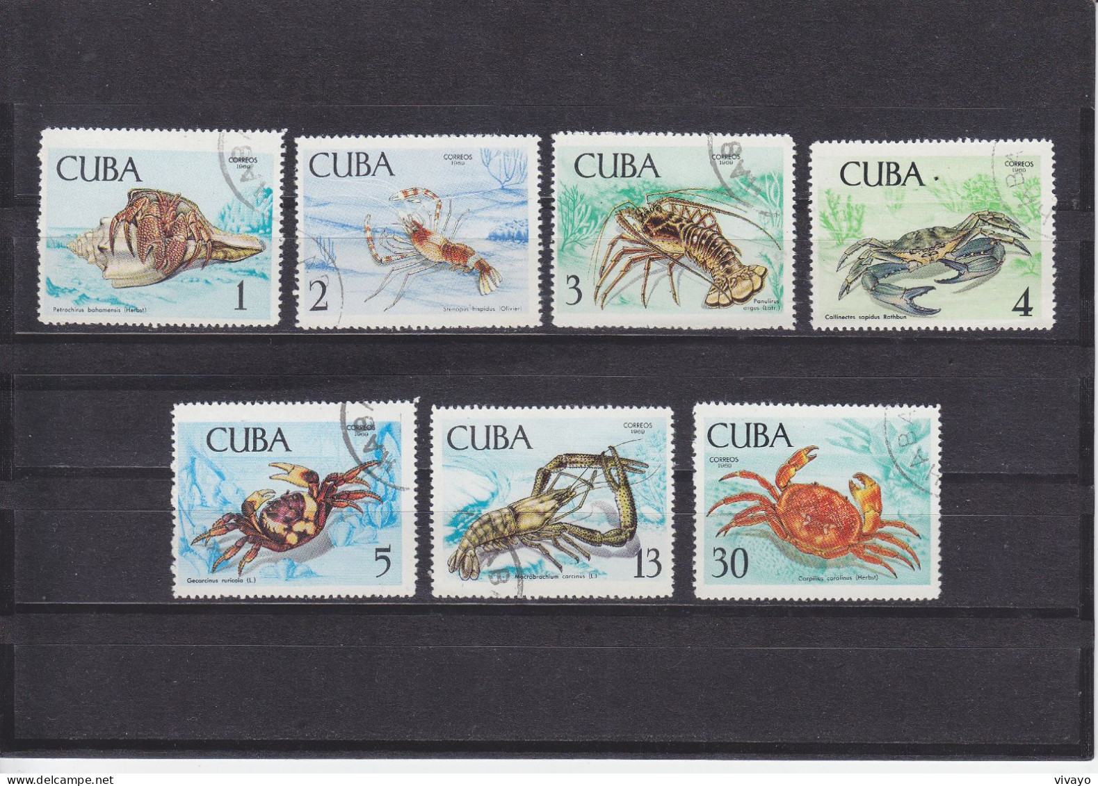 CUBA - O / FINE CANCELLED - 1969 - SEA LIFE - CRUSTACES - CRUSTACEOS -   Yv. 1275/81    Mi. 1464/70 - Oblitérés