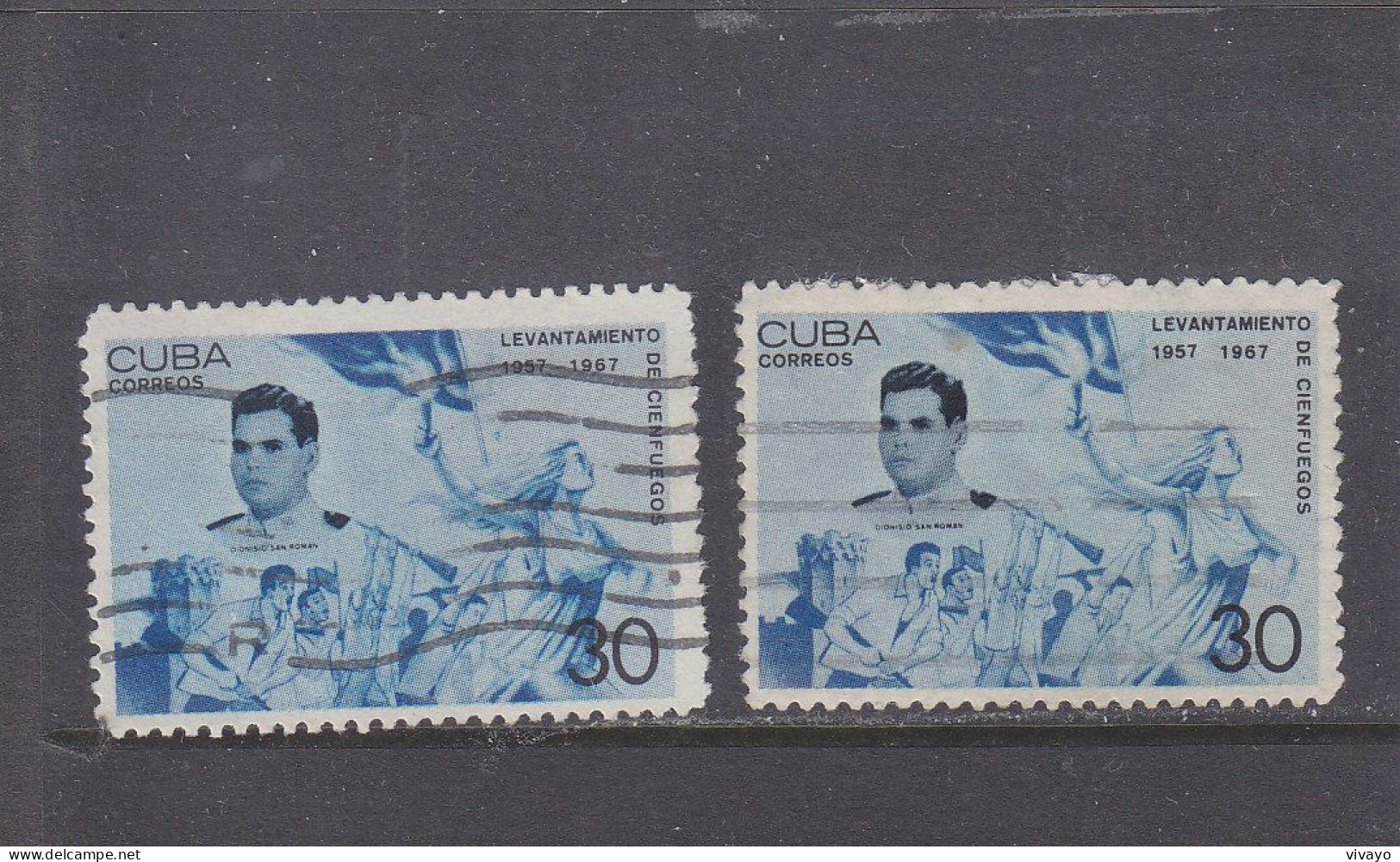 CUBA - O / FINE CANCELLED - 1967 - CIENFUEGOS UPSTANDING 10TH ANNIV. TOP VALUE   Yv. 1093    Mi. 1279 (x2) - Usados