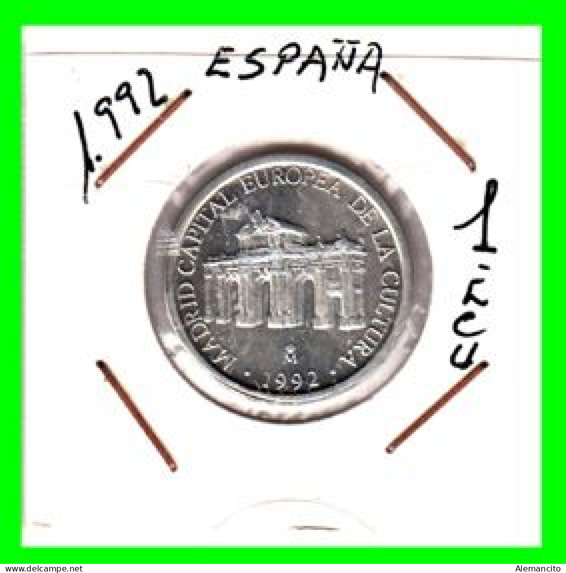 ESPAÑA.- ( EUROPA ) MONEDA DE 1 ECU AÑOS 1992 PLATA 925 MILÉSIMAS DIAMETRO: 24 Mm PESO 6,72 Gr. MADRID CAPITAL EUROPEA D -  Proeven En Herslagen