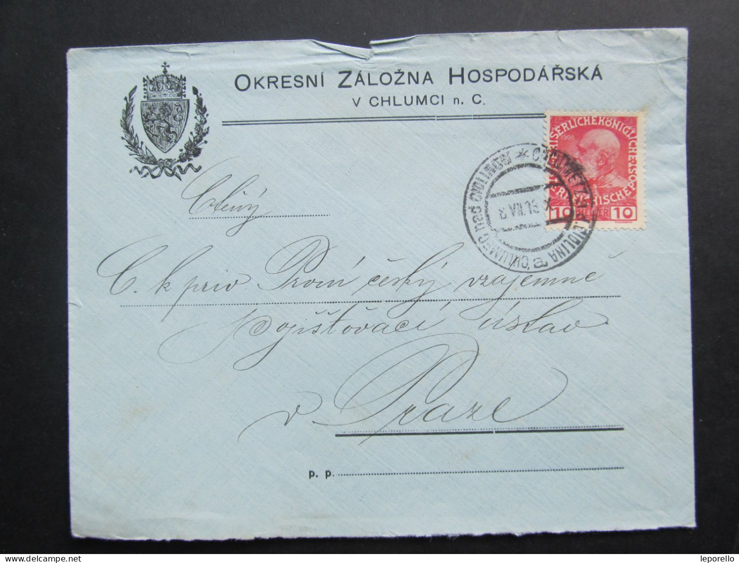 BRIEF Chlumec N. C .- Praha Záložna 1913  //// D7856 - ...-1918 Voorfilatelie