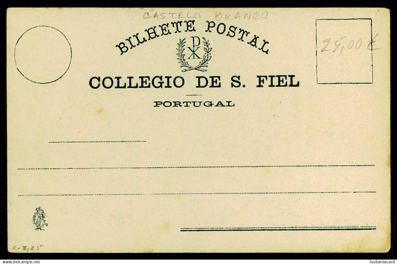 CASTELO BRANCO - Collégio De S. Fiel - Vista Geral, Em Dia De Neve - 1902.    Carte Postale - Castelo Branco