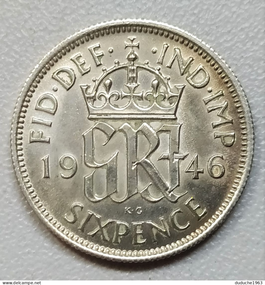 Grande Bretagne - 6 Pence Argent 1946 - H. 6 Pence