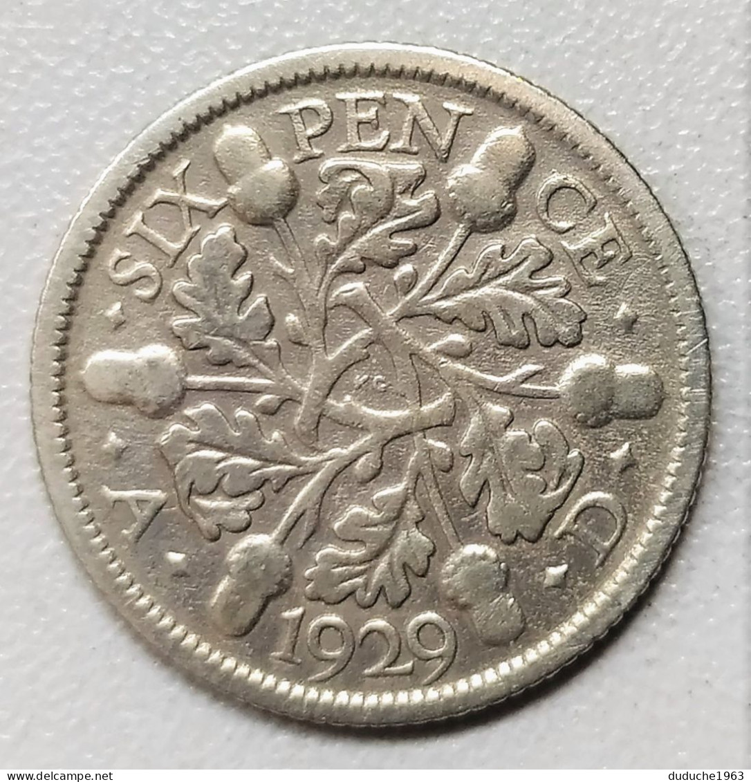Grande Bretagne - 6 Pence Argent 1929 - H. 6 Pence