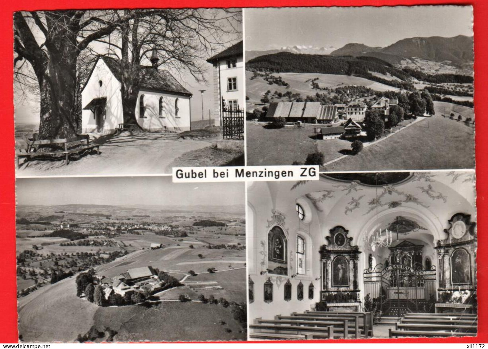 ZWB-11  Gubel Bei Menzingen Multiviews  Gasthaus Pension Menzingen. GF Gelaufen 1965 - Menzingen