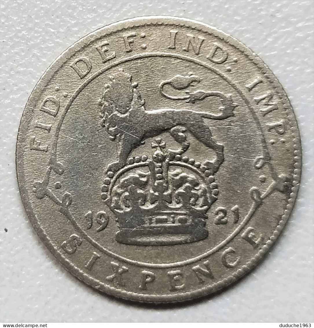 Grande Bretagne - 6 Pence Argent 1921 - H. 6 Pence