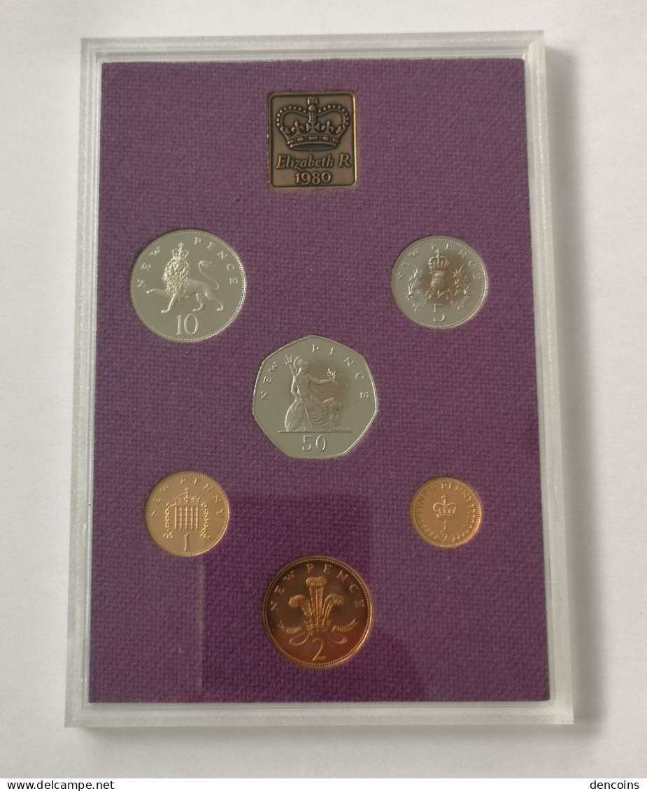 UNITED KINGDOM 1980 GREAT BRITAIN PROOF COIN SET – ORIGINAL - GRAN BRETAÑA GB - Mint Sets & Proof Sets