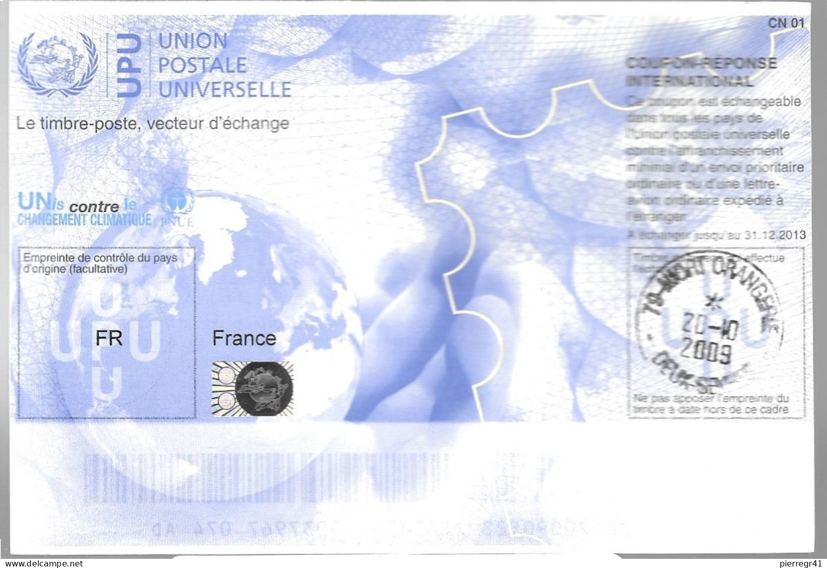 COUPON-REPONSE INTERNATIONAL-FRANCE-2009-TBE - Coupons-réponse