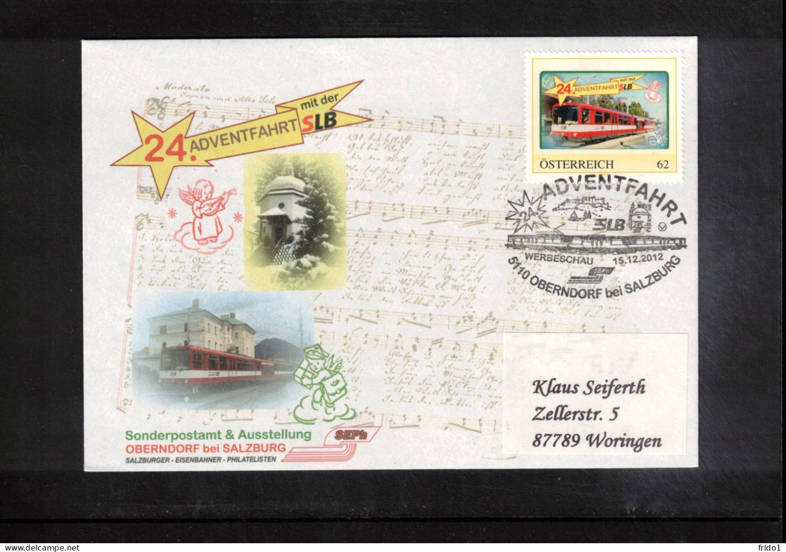 Austria / Oesterreich 2012 Eisenbahn - 24.Adventfahrt Mit Der SLB - Cartas & Documentos