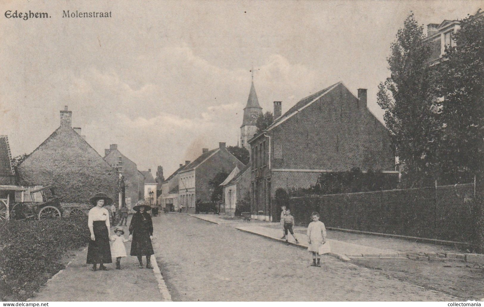 2 Oude Postkaarten Edegem Molenstrat   Kerk Café In De Zwaan 1902  Uitg. Nels - Edegem