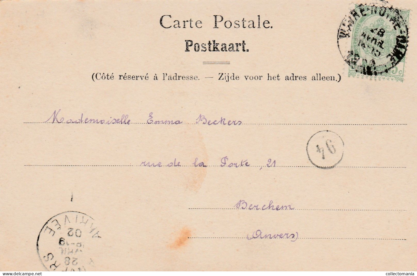 2 Oude Postkaarten Edegem Molenstrat   Kerk Café In De Zwaan 1902  Uitg. Nels - Edegem