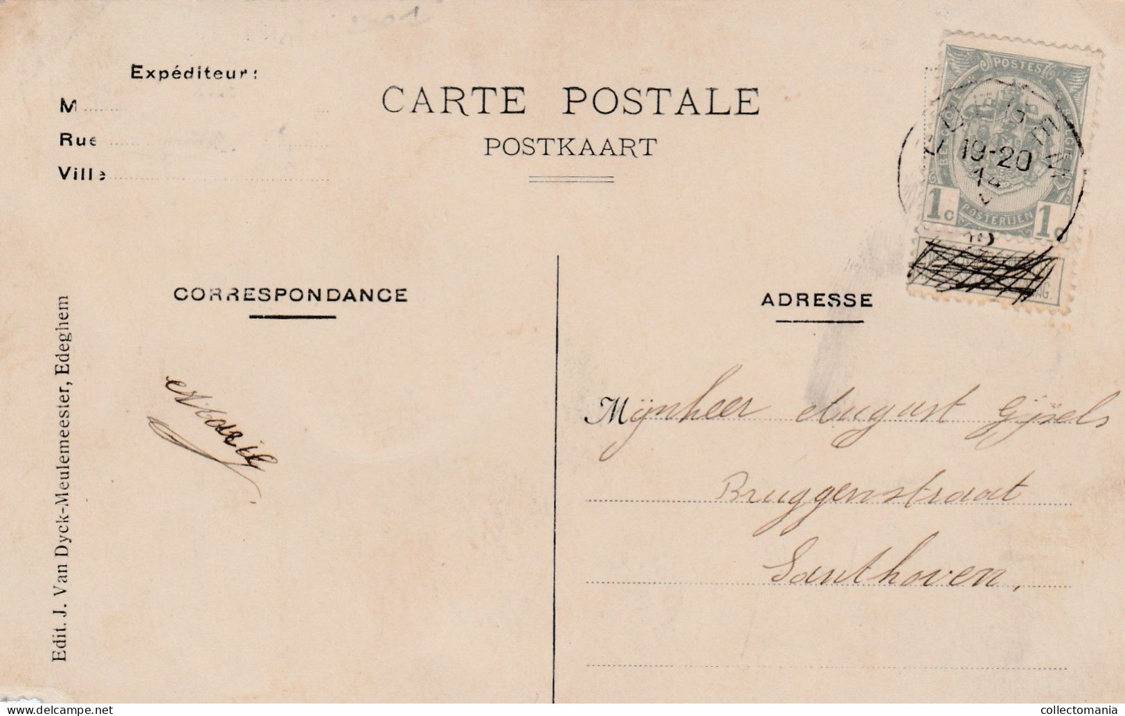 2 Oude Postkaarten Edegem Molenstrat   Kerk Café In De Zwaan 1902  Uitg. Nels - Edegem