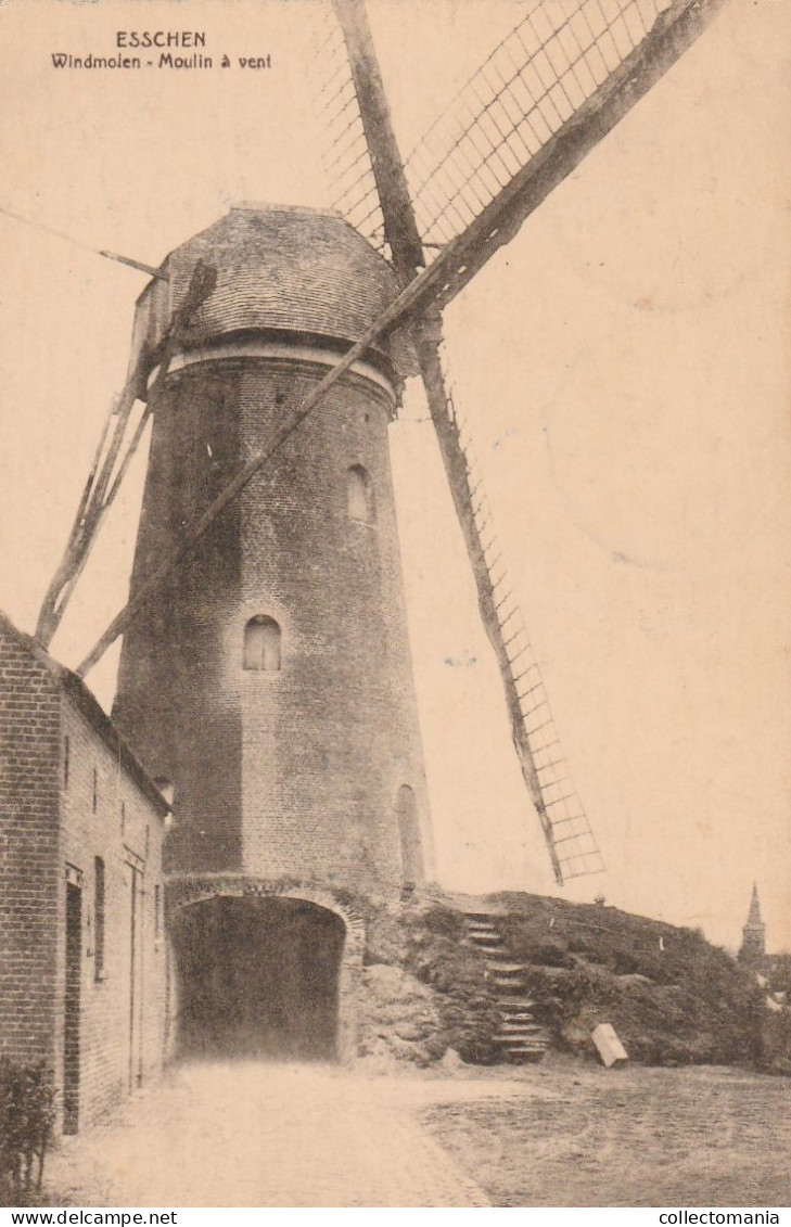 2 Oude Postkaarten Esschen  Essen  Heidestraat Windmolen - Essen