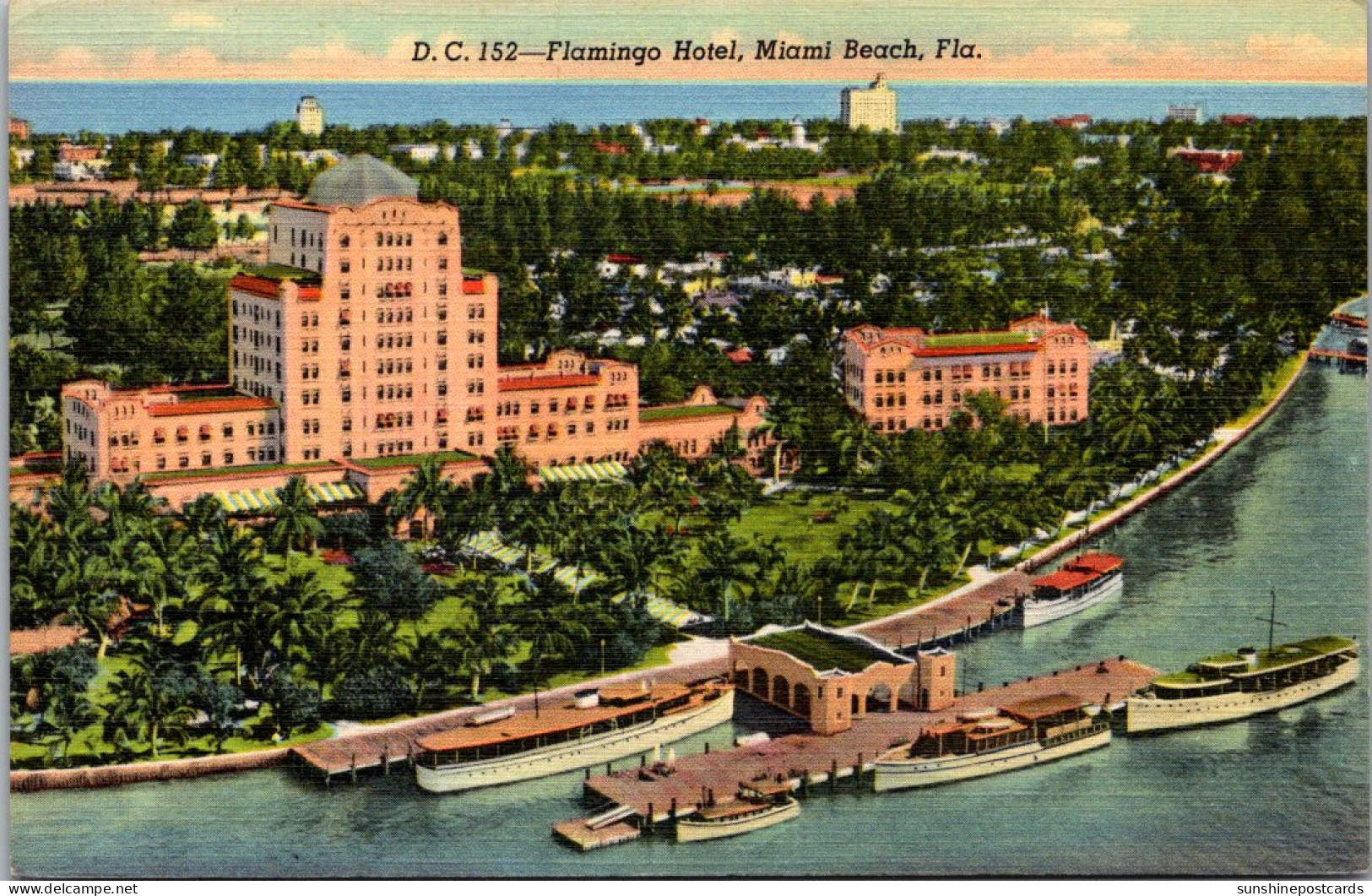 Florida Miami Beach The Flamingo Hotel Curteich - Miami Beach