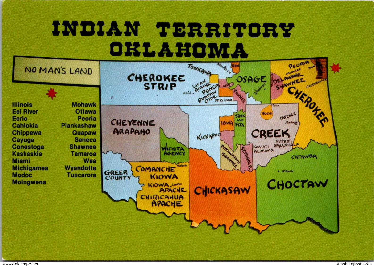 Oklahoma Indian Territory Map - Sonstige & Ohne Zuordnung