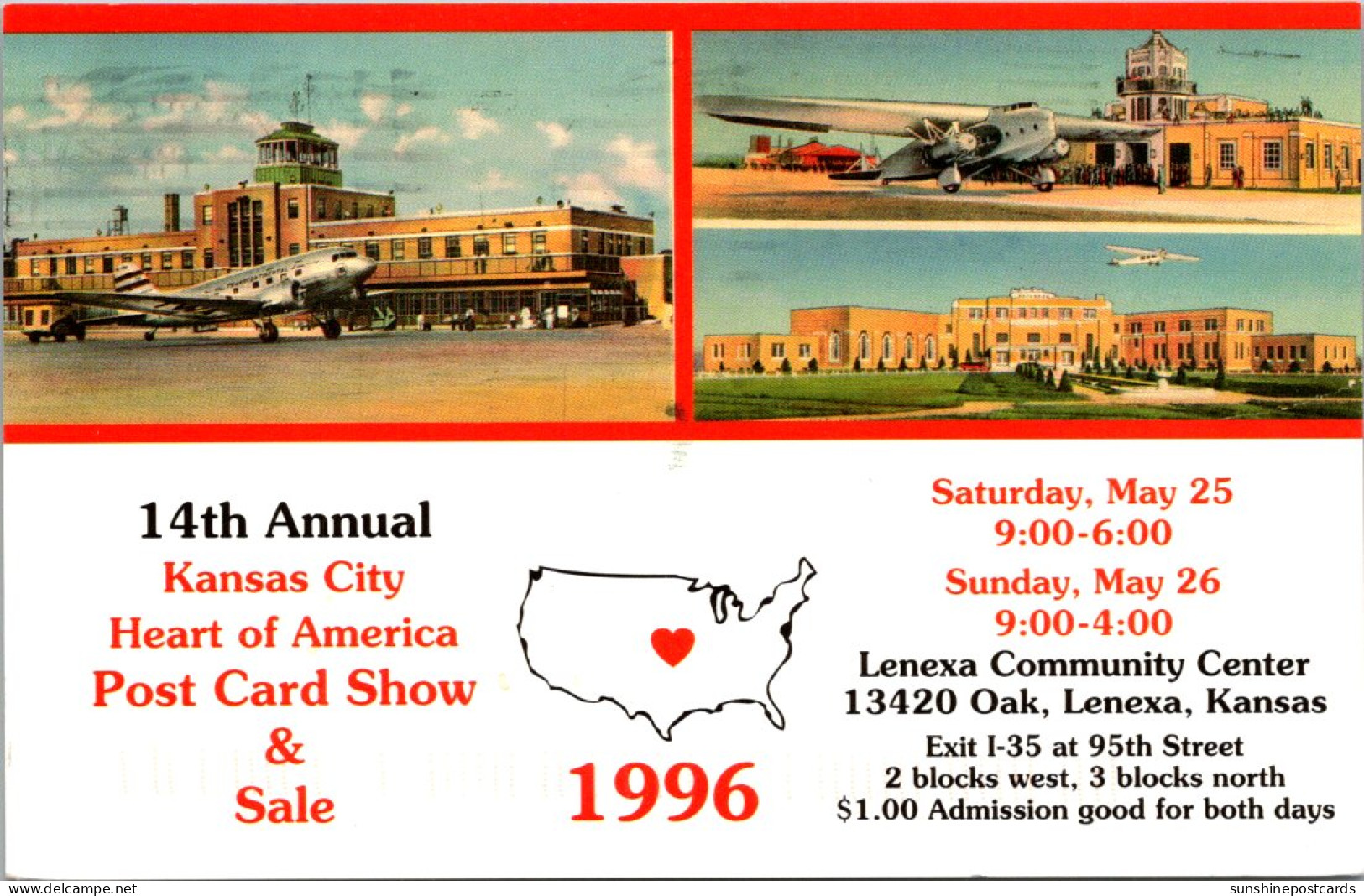 Missouri Kansas City 14th Annual Heart Of America Post Card Show 1996 - St Louis – Missouri
