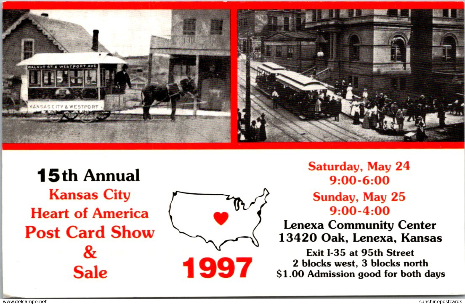 Missouri Kansas City 15th Annual Heart Of America Post Card Show 1997 - St Louis – Missouri