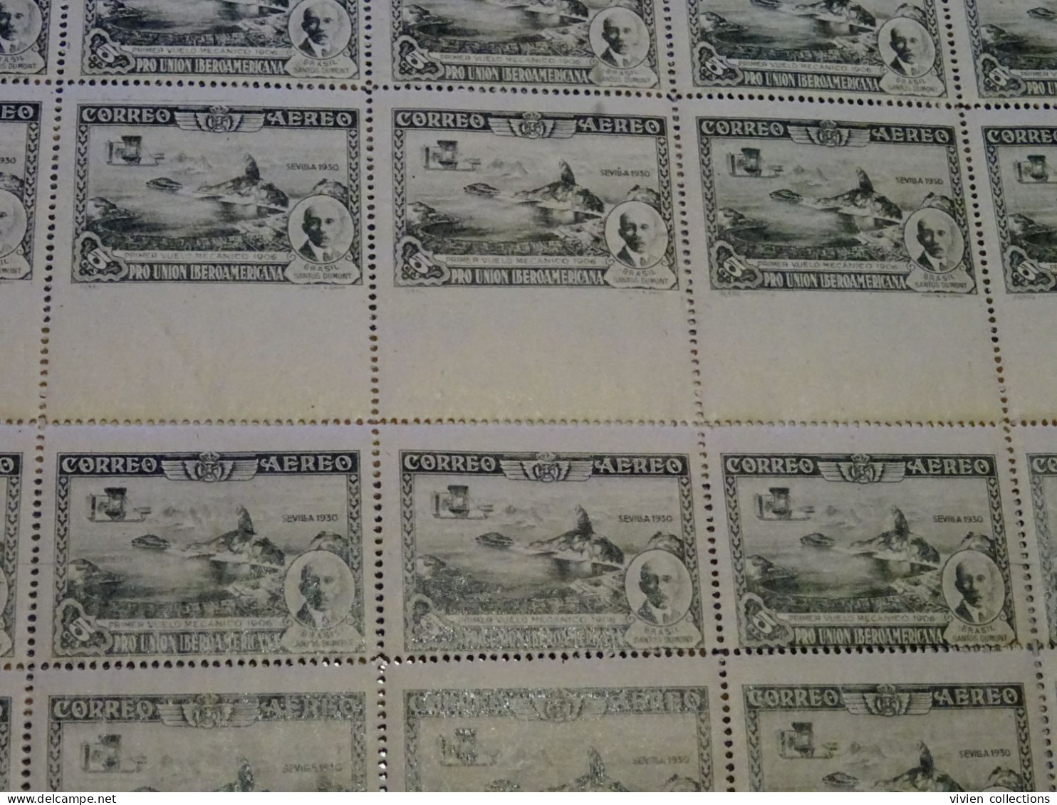 Espagne Poste Aérienne Feuilles Complètes PA N° 76, 77 Et 79 Dont Variété Interpanneau Dentelé D'un Seul Coté Sur N° 76 - Unused Stamps