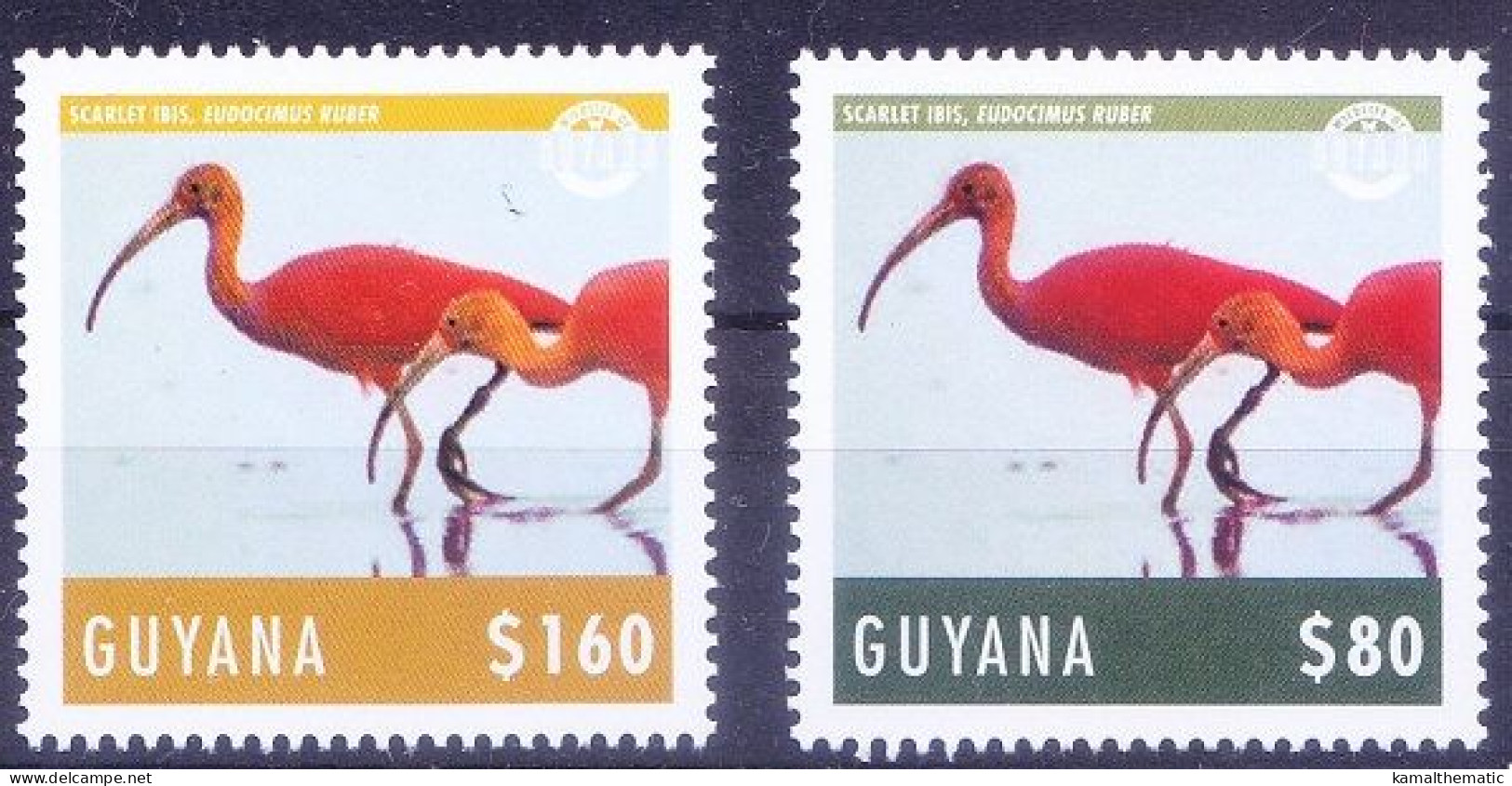 Guyana 2014 MNH Stamps, Scarlet Ibis, Birds - Swallows