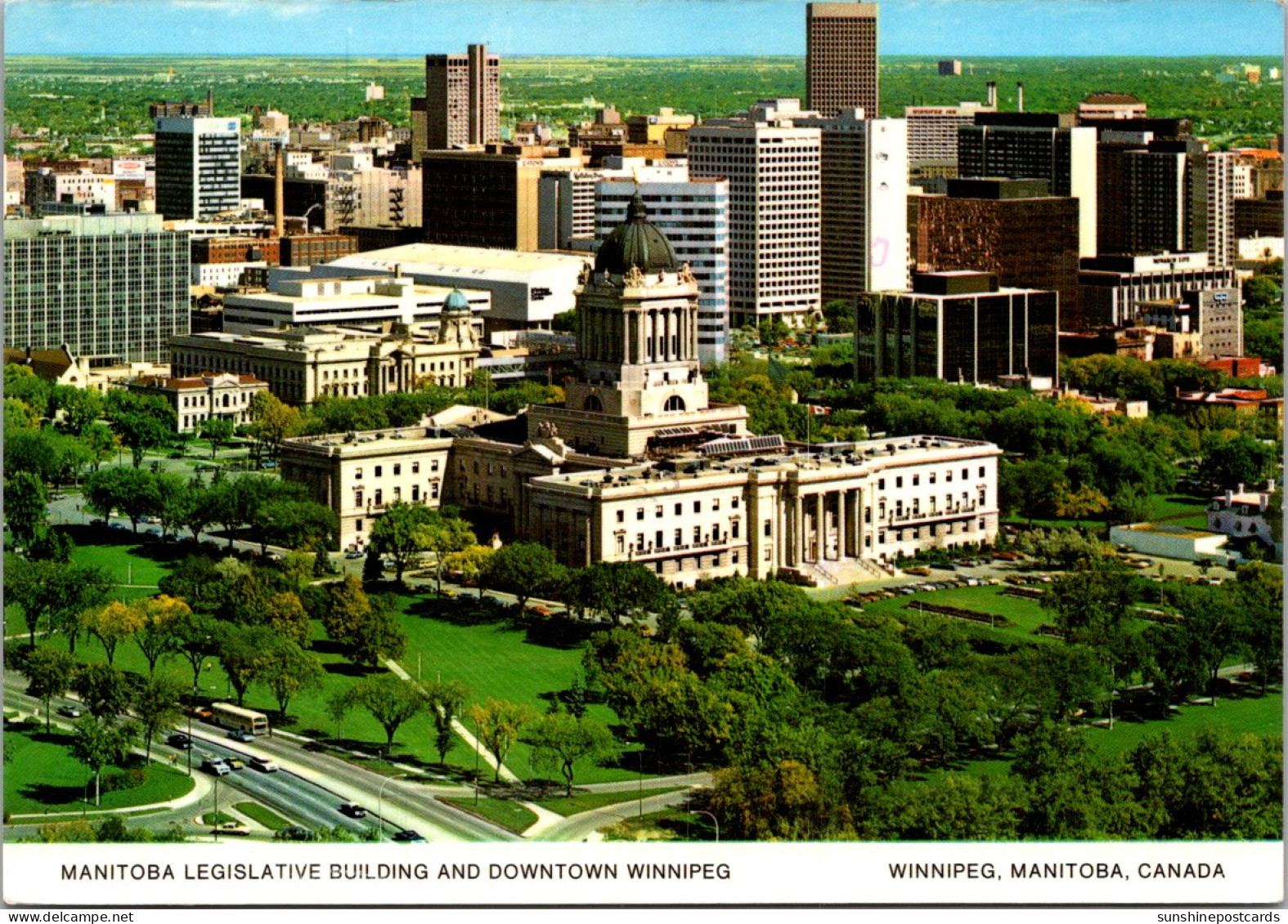 Canada Winnipeg Manitoba Legislative Building And Downtown Winnipeg 1980 - Winnipeg