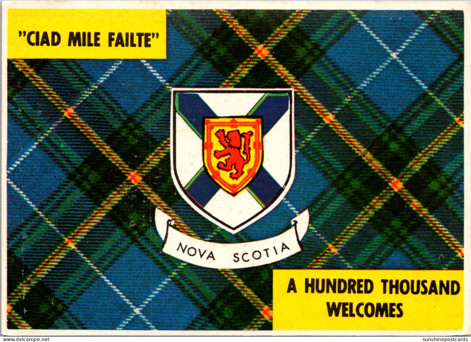 Canada Nova Scotia Coat Of Arms "Ciad Mile Failte" A Hundred Thousand Welcomes - Autres & Non Classés