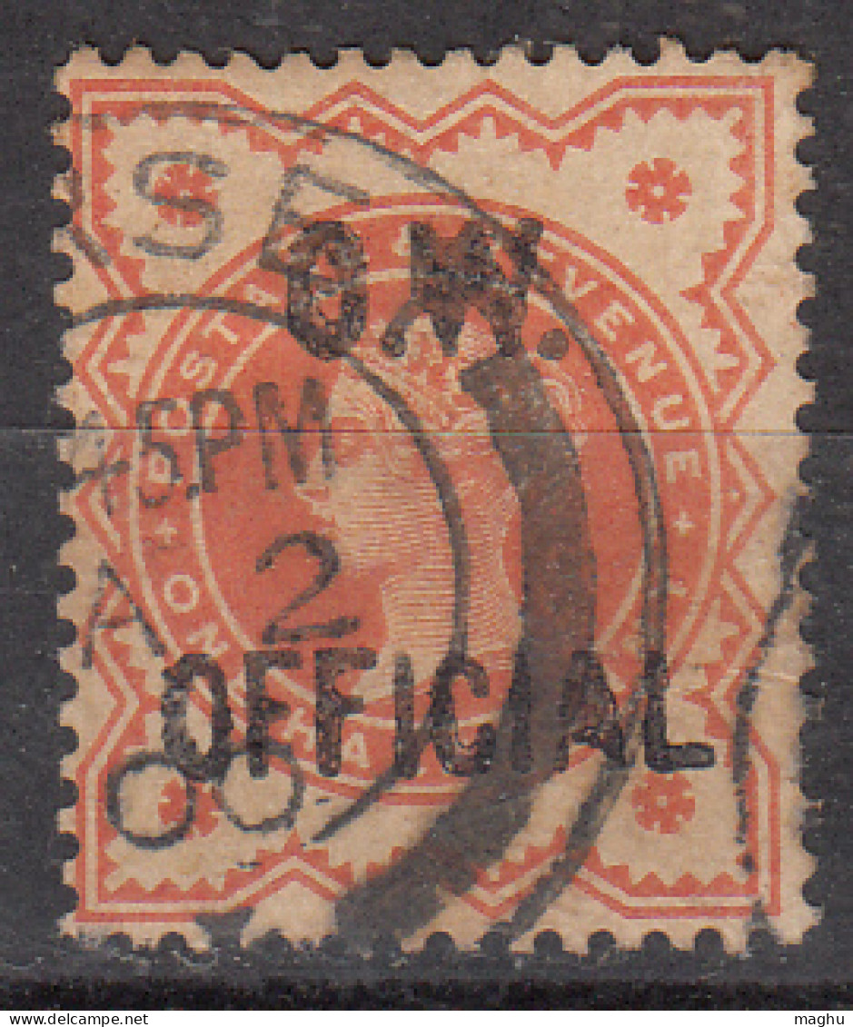 ½d Vermilon, Used O.W. OFFICIAL, Jubilee Series QV, Great Britain, 1896? - Service