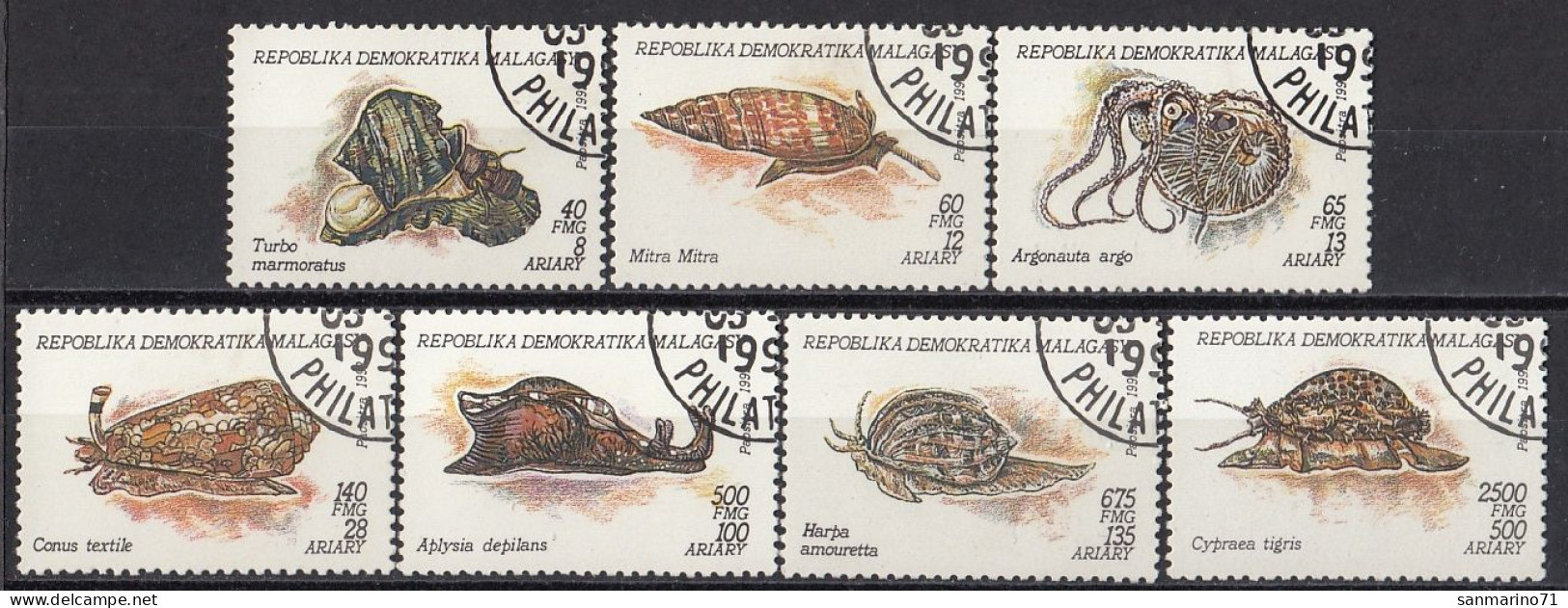 MADAGASCAR 1416-1422,used,falc Hinged - Fossili