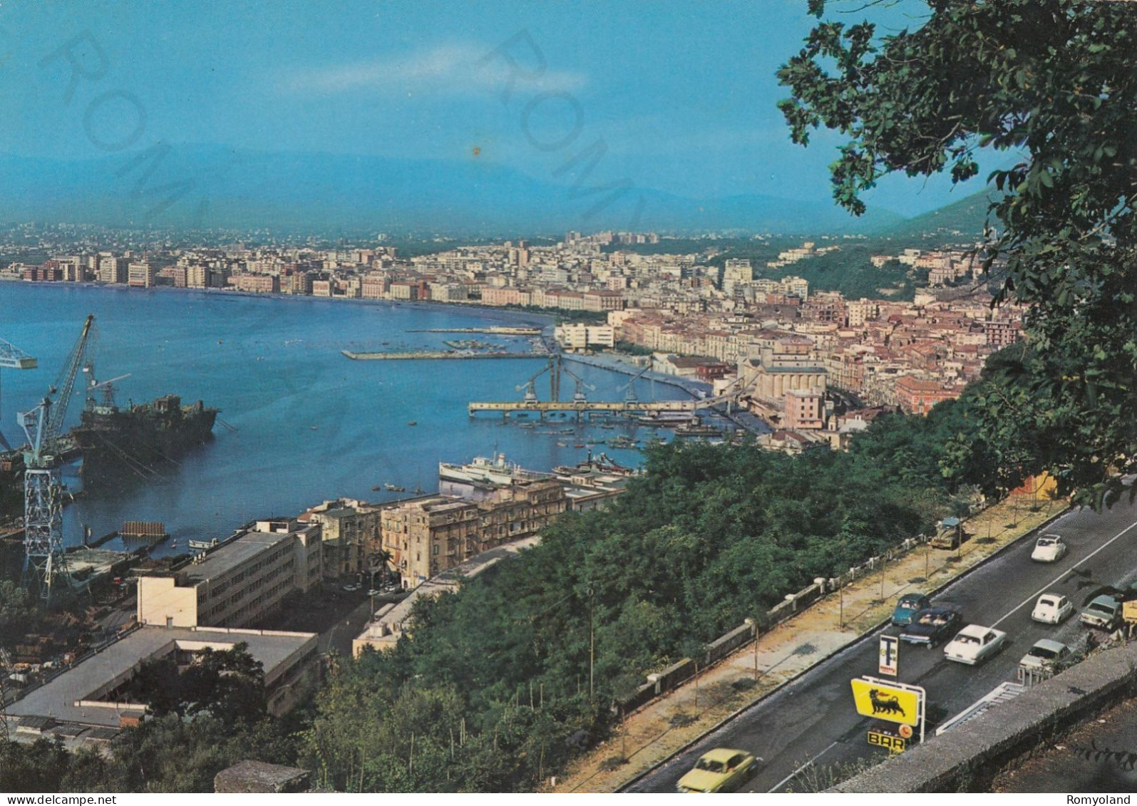 CARTOLINA  CASTELLAMMARE DI STABIA,NAPOLI,CAMPANIA-PANORAMA DA POZZANO-VACANZA,LUNGOMARE,BOLLO STACCATO,VIAGGIATA 1973 - Castellammare Di Stabia