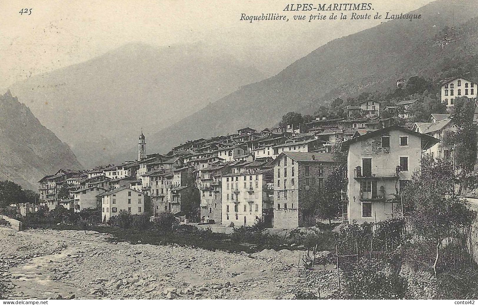 06 ROQUEBILLIERE VUE PRISE DE LA ROUTE DE LANTOSQUE  VALLEE DE LA VESUBIE ALPES MARITIMES - Roquebilliere