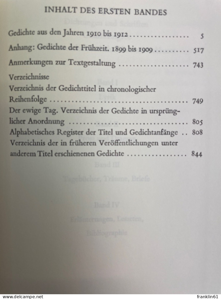 Heym, Georg: Dichtungen Und Schriften; Band 1. Lyrik. - Poésie & Essais