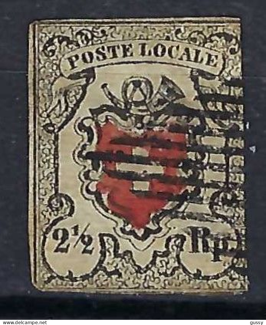 SUISSE 1850: Le 14I Obl. Grille, Réparé Très Forte Cote - 1843-1852 Federal & Cantonal Stamps