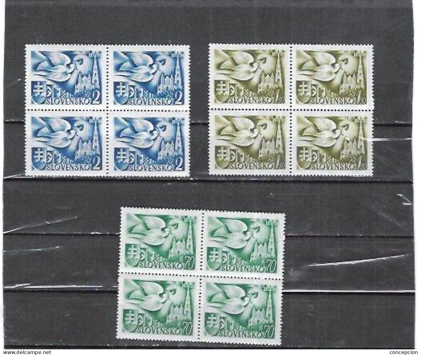 SLOVAQUIE Nº 74 AL 76 BLOQUE DE CUATRO - Unused Stamps