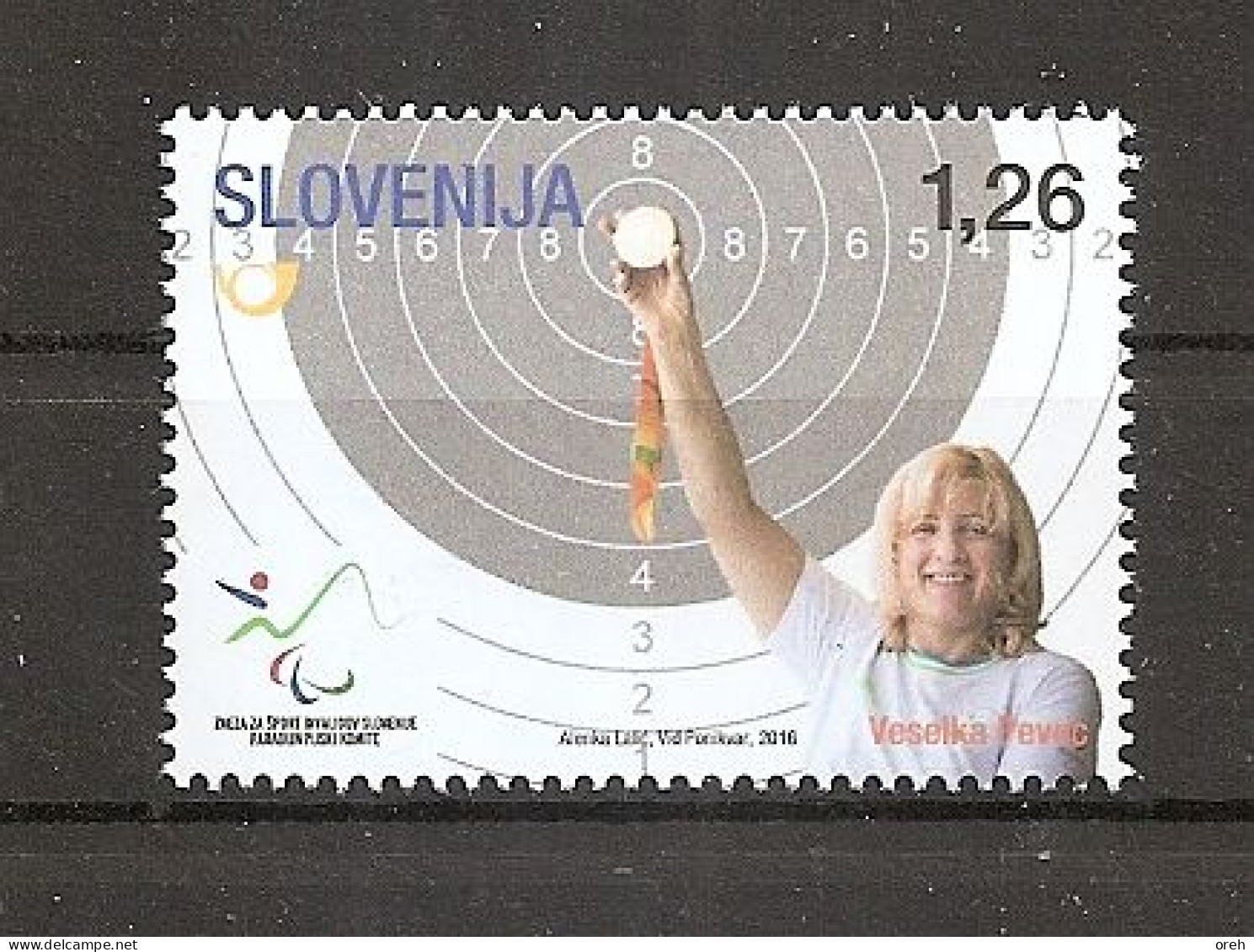 SLOVENIA 2016,SPORT,SHOOTING,VESELKA PEVEC,PARAOLYPIC  GAMES RIO,GOLD MEDAL,,MNH, - Tiro (armas)