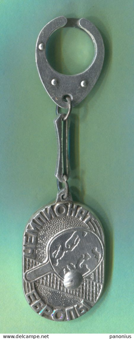 Table Tennis / Tenis Di Tavolo / Ping Pong  - European Championships 1970. Moscow Russia, Vintage Keychain Keyring - Tischtennis