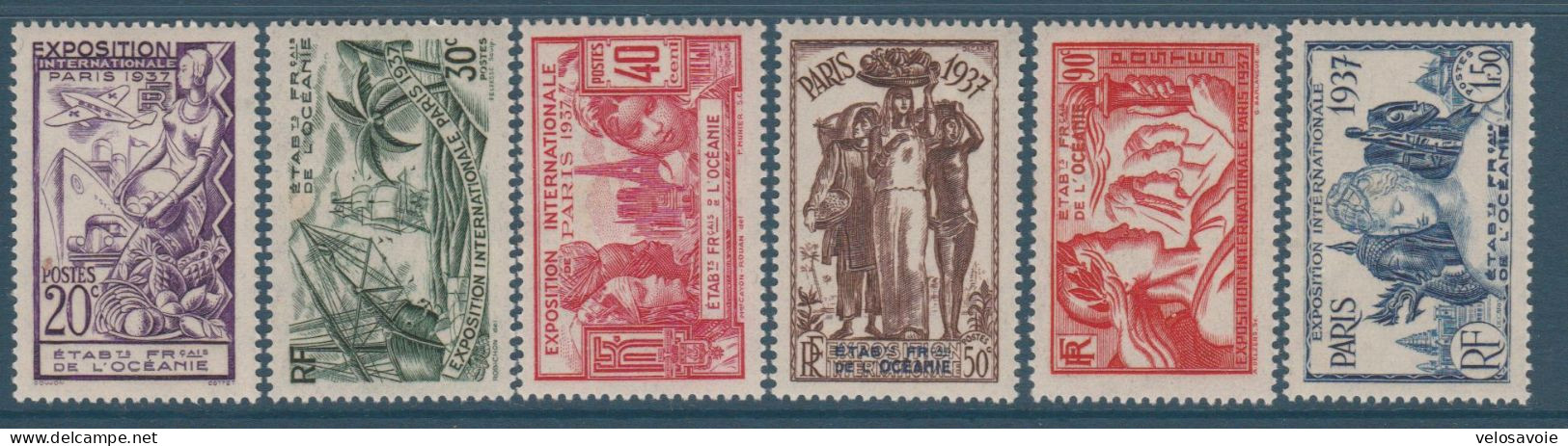 OCEANIE N° 121/126 EXPO DE 1937 * - Unused Stamps