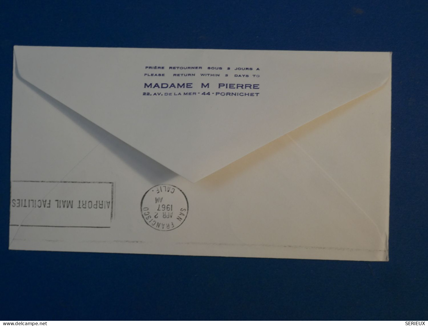 BW15 FRANCE  BELLE LETTRE 1959 1ER VOL  JET  PARIS  SAN FRANCISCO USA    + +AFF.PLAISANT++ - First Flight Covers