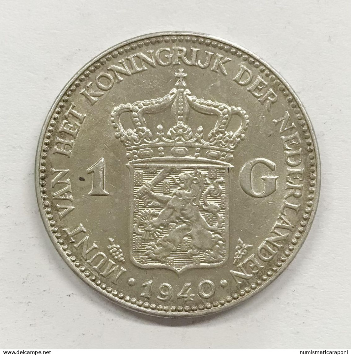 NETHERLAND OLANDA WILHELMINA IIà  GULDEN 1940  E.1068 - 1 Gulden