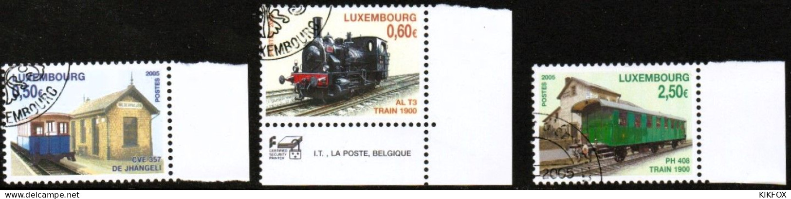 LUXEMBOURG, LUXEMBURG 2005,SATZ, MI 1670 - 1672 ,HISTORISCHE EISENBAHNEN,   ESST GESTEMPELT, OBLITÉRÉ - Usados