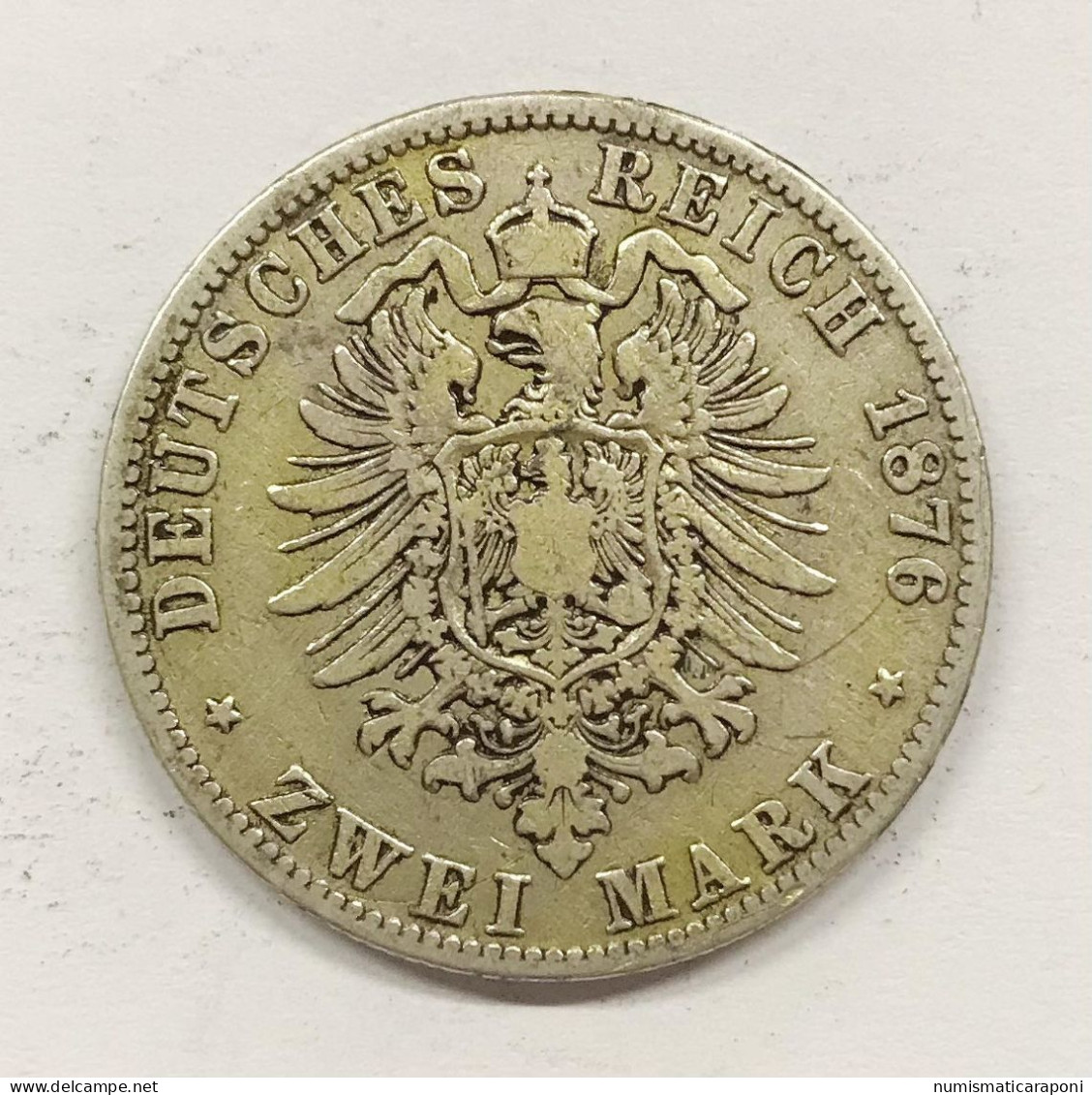 Germania Sachsen  2 Mark 1876  E.1079 - Taler & Doppeltaler