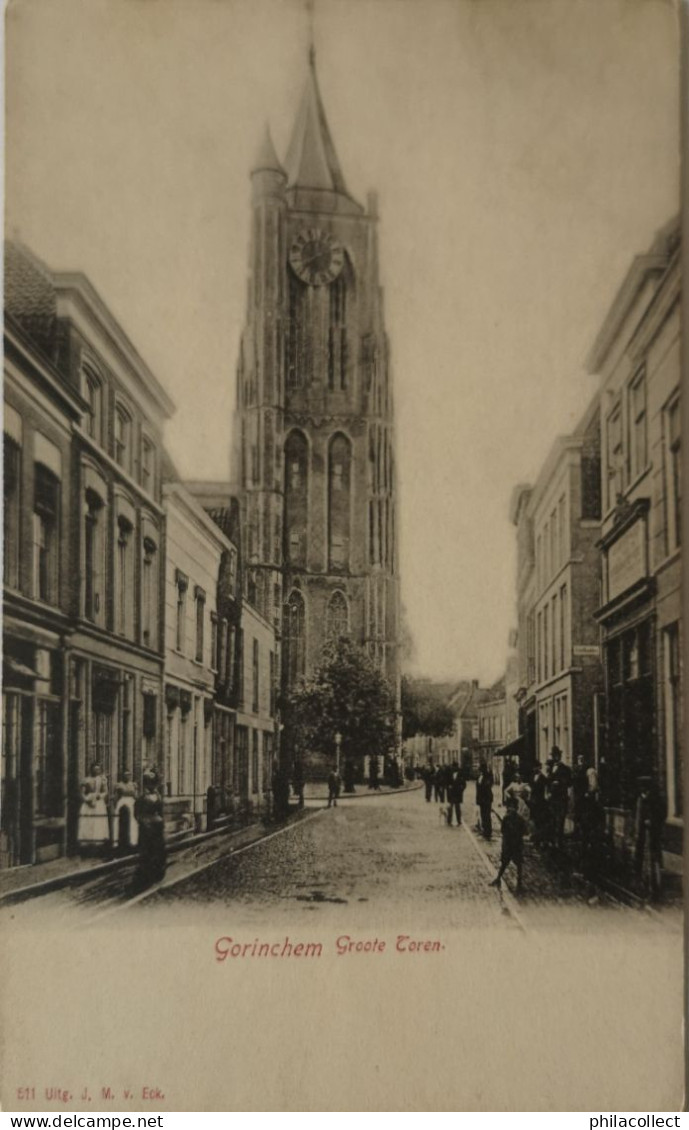 Gorinchem // Groote Toren (veel Volk) Ca 1900 - Gorinchem