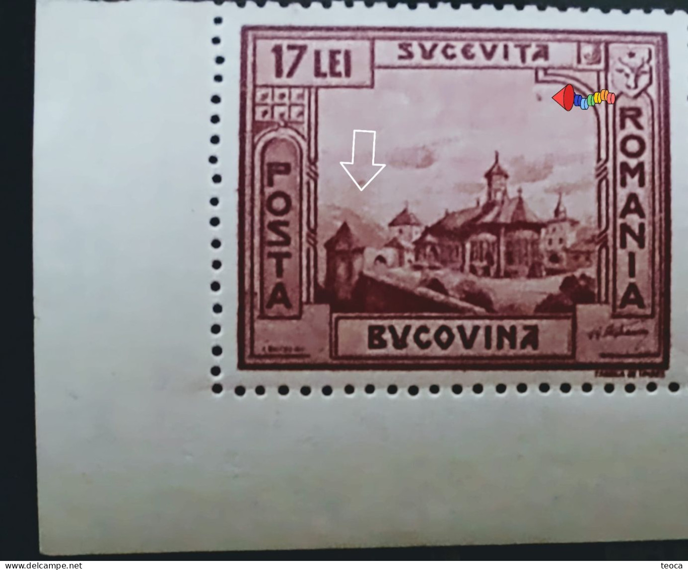 Stamps Errors Romania 1941, #Mi 730 Printed With Colorful Circles, Bucovina, Sucevița Unused - Plaatfouten En Curiosa