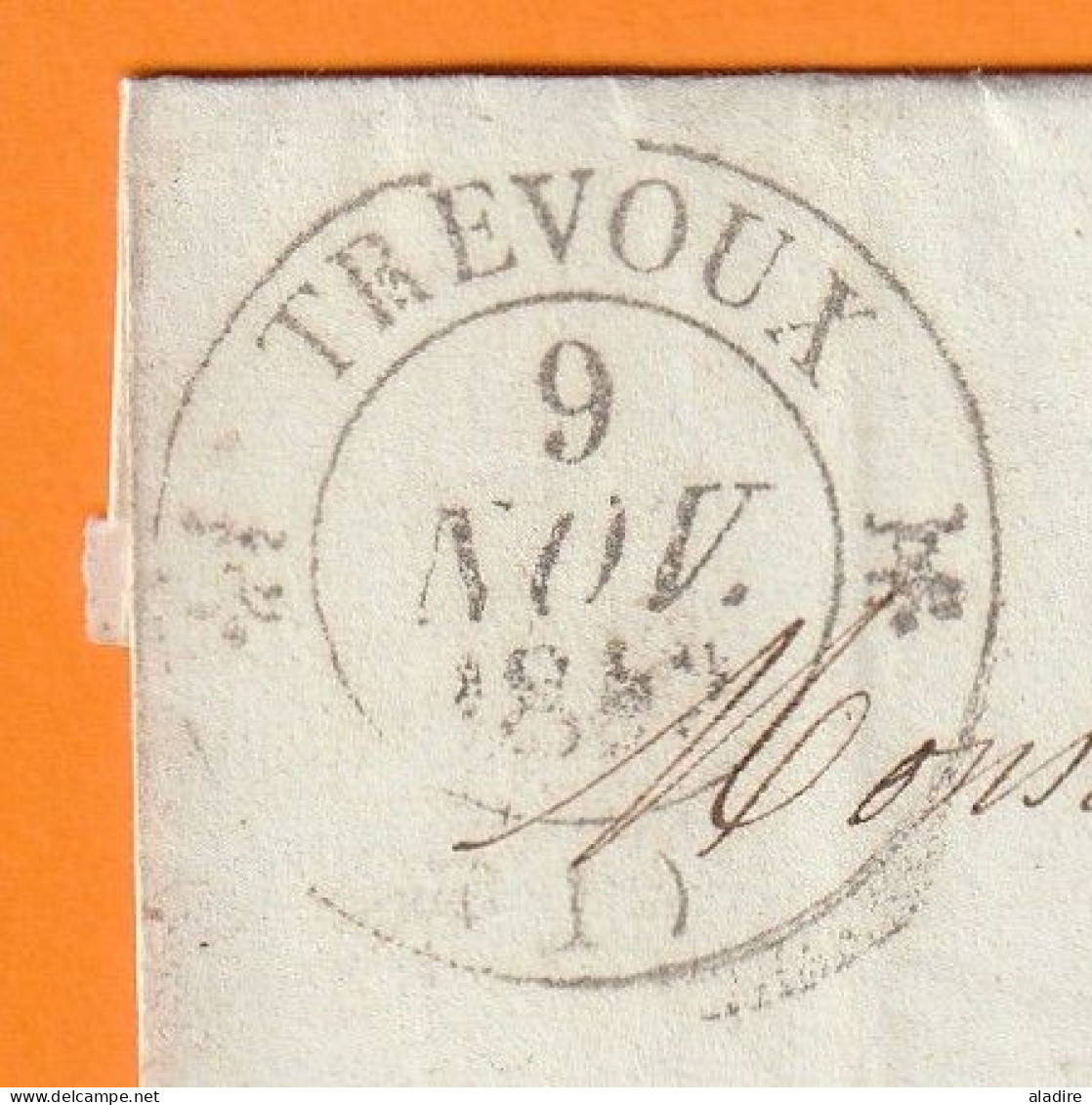 1842 - Enveloppe Pliée De Trevoux, Ain, Simples Fleurons Vers Bologne, Haute Marne - Décime Rural - Cad Transit - Taxe - 1801-1848: Précurseurs XIX