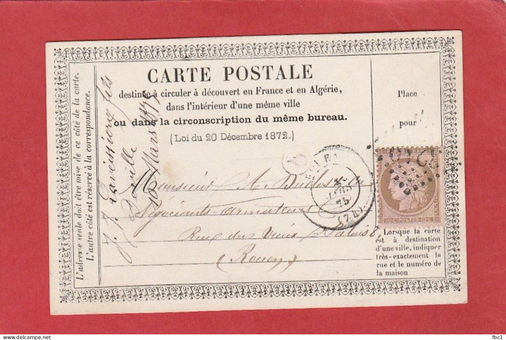 Carte Postale - Seine-Maritime - Rouen GC 3219 Sur Cérès N°58 10C Vers Rouen - Cartes Précurseurs