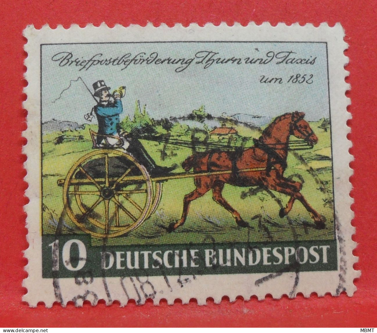 N°50 - 10 Pfennig - Année 1952 - Timbre Oblitéré Allemagne Bundespost - - Gebraucht